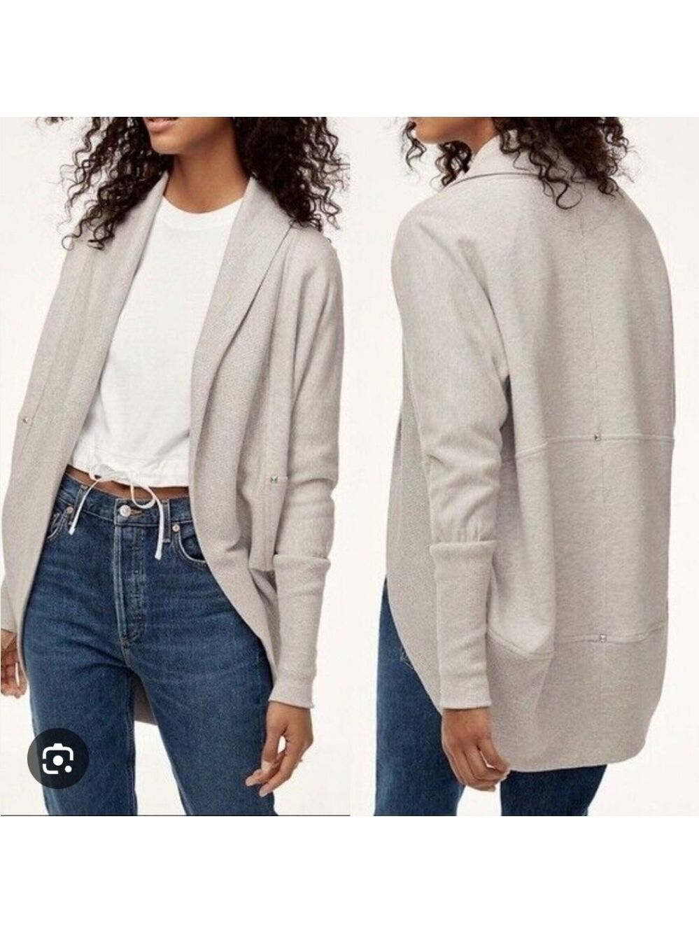 Wilfred Casual Gray/Cream Diderot Sweater/Cardigan